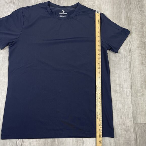 lululemon Womens Thick Short Sleeve T-shirt Navy Blue Athleisure Large Uniform N - Picture 3 of 6
